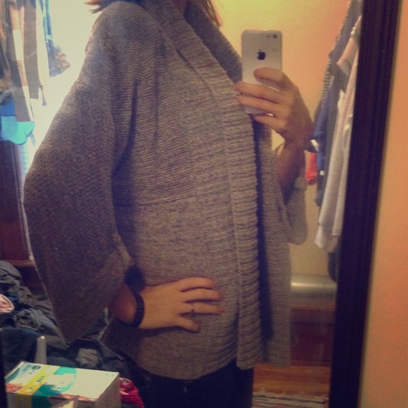 Grey knit cardigan