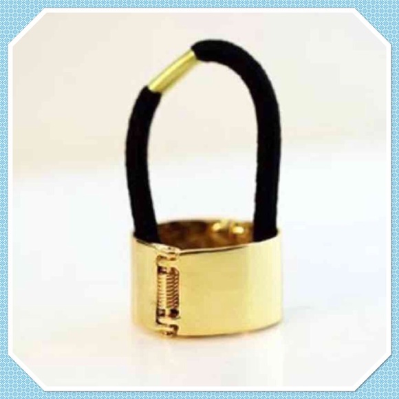 Gold clasp hair tie