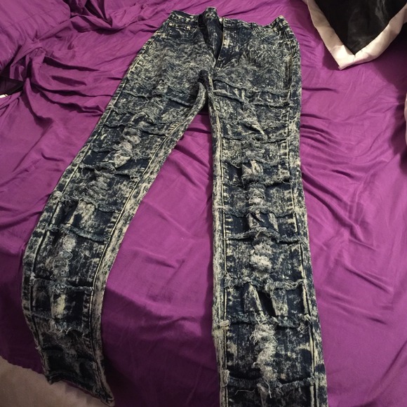Brand new High waist cut up jeans