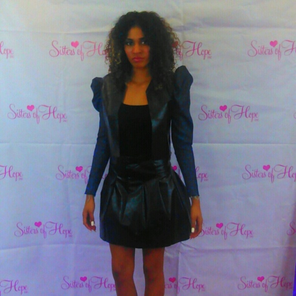 Leatherette skirt x jacket
