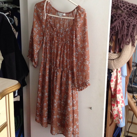 Forever 21 floral brown small dress
