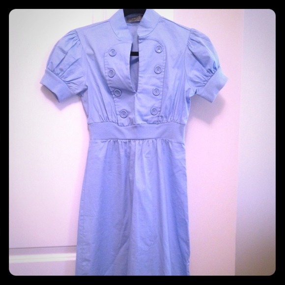 Mod style periwinkle dress
