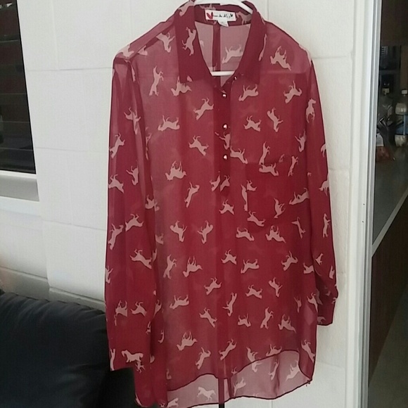 Maroon Printed Top