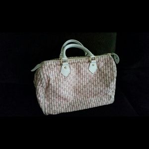Louis Vuitton Pink/White Monogram Mini Lin Croiset