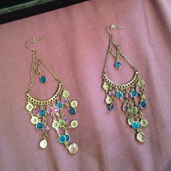 Multicolor dangling earrings - Picture 1 of 1