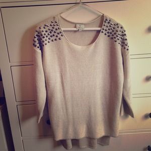 Sweater with embellished shoulders
