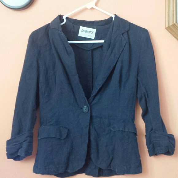 Blue linen blazer