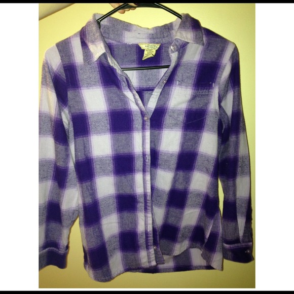 🎄Plaid purple button up shirt long sleeve