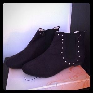 Black studded booties