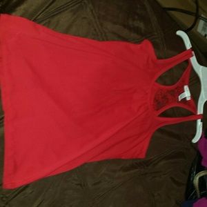 Red laced tank top