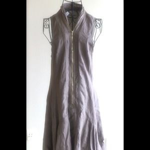 HUSEN MODA Cocoa Brown Linen Dress