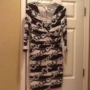 Black and white wrap dress