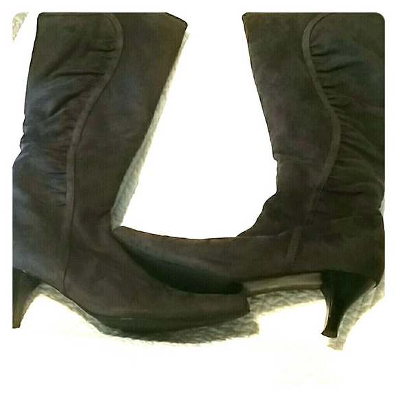 Impo Stretch Dark Grey Suede Mid Calf Boot Size 9