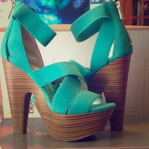 Bakers Turquoise Platform Wedge