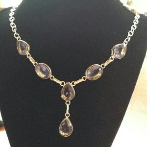 Quartz and amethyst /silverNecklace #230