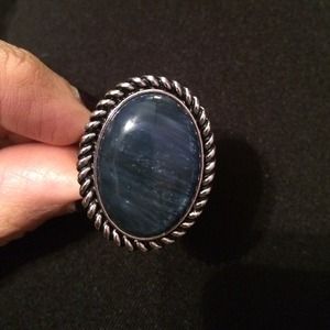 Lia sophia blue stone silver ring
