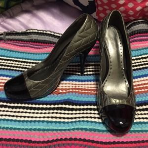 BCBG Girls patent leather quilted heels