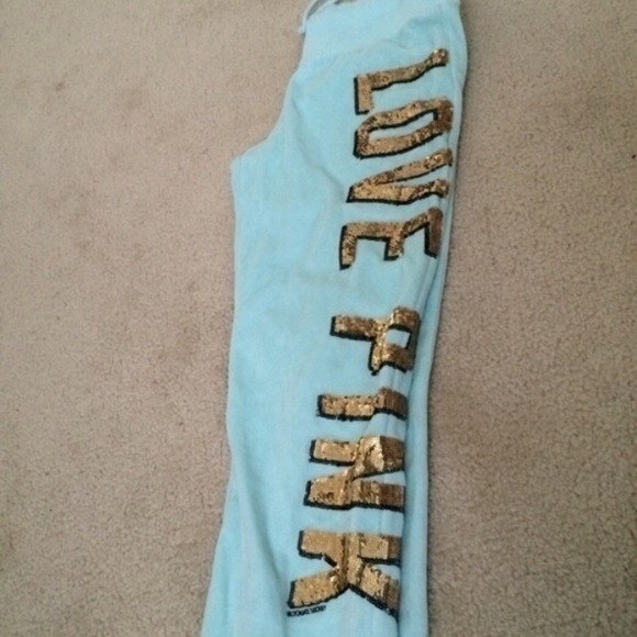 mint sequin sweats