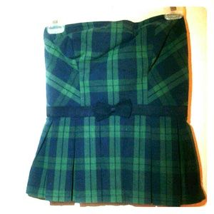 Plaid strapless top