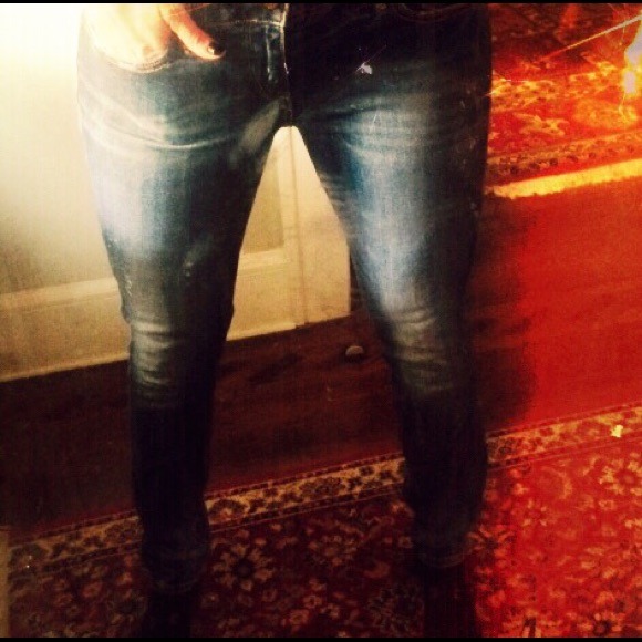Distressed Stone Washed Jeans