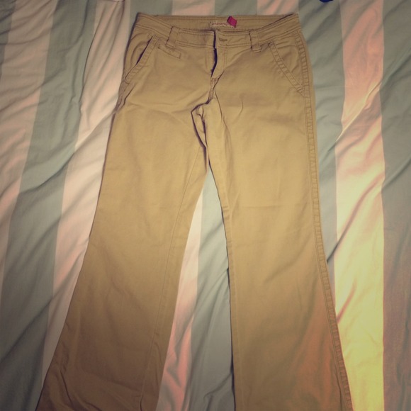 Skinny flare khakis