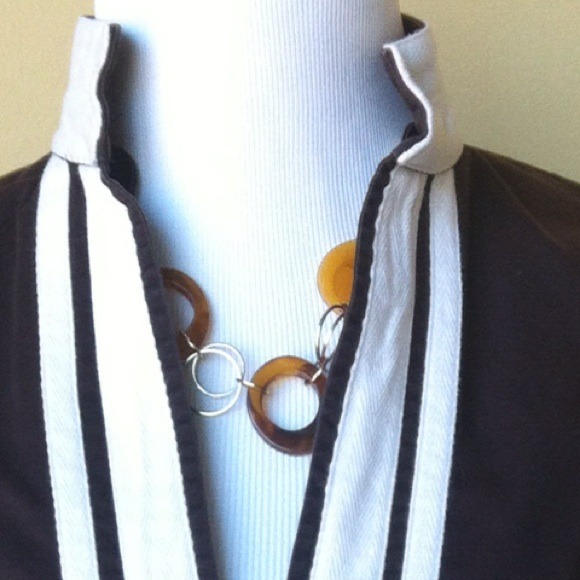Gold, Brown, and Tortoise Necklace