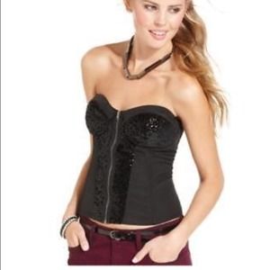 🎀Fire Juniors Top, Strapless Velvet Bustier🎀