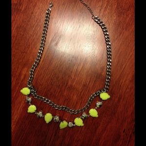 Lime green stone necklace