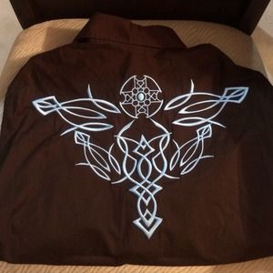 Long sleeve brown dress shirt mens