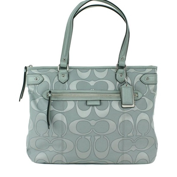 (2) NWT Authentic Coach Daisy Silver Emma Tote
