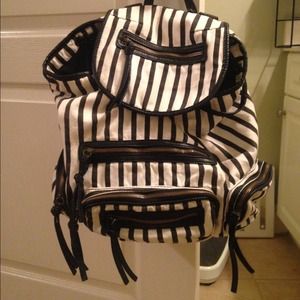 Forever 21 bag, black and white stripes, size M