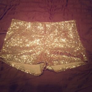 Gold glitter shorts