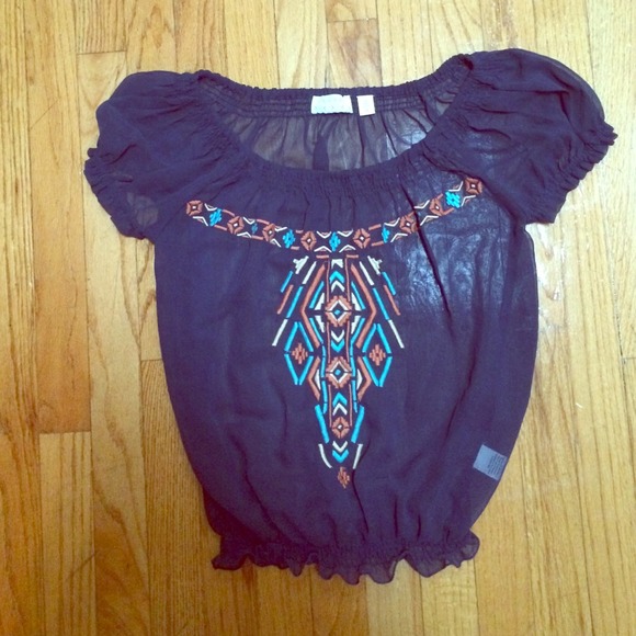 Sheer embroidered top