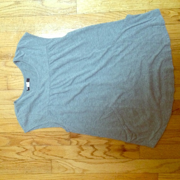 Grey cap sleeved baby doll top