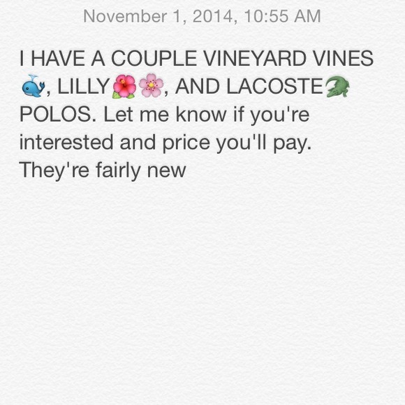 vineyard vines, lilly, and Lacoste POLOS