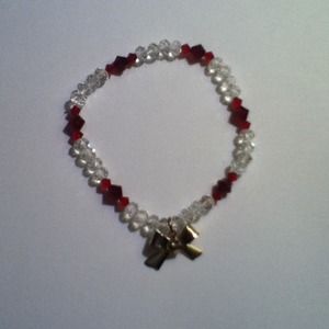 Ruby Red Glass Bracelet
