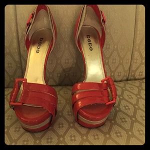 BEBE red open toes heels