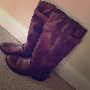Brown riding boots