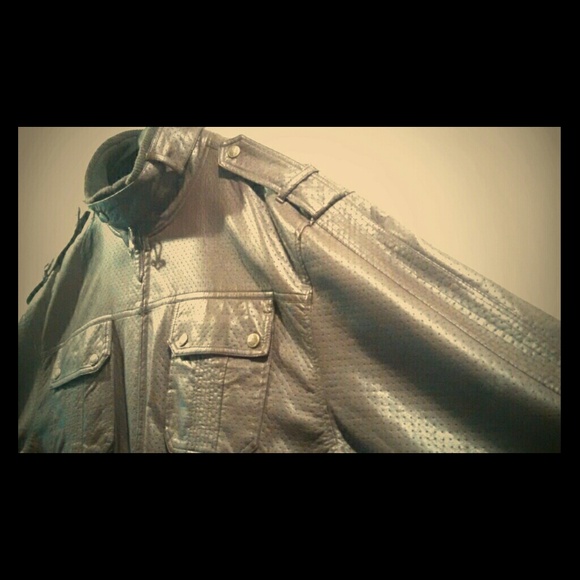 Men's Faux Leather Jacket (Brown)