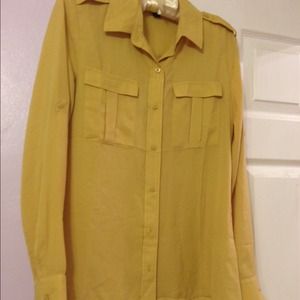 Banana republic blouse. Mustard. Small.