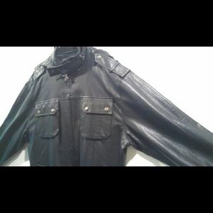 Men's Faux Leather Jacket (Black)