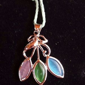 Beautiful opal pendant with silver accent 257