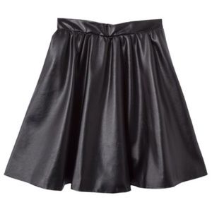 Black faux leather skirt