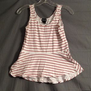 SOLD ❌Red and white striped peplum top