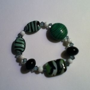Green&Black Glass Bracelet