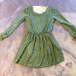 Green black cat dress