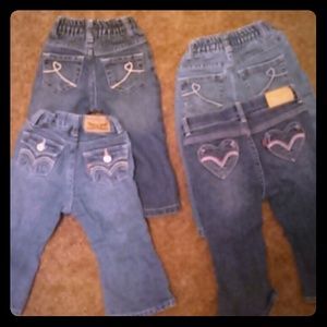 2 pair of children place jeans 2 pair of girl levi