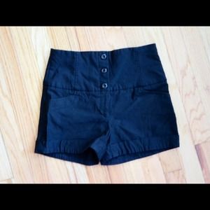 High waisted black shorts
