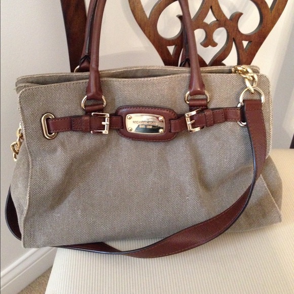 Michael Kors tweed Hamilton bag