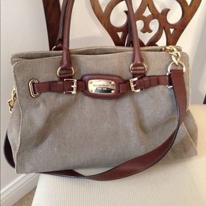 Michael Kors tweed Hamilton bag